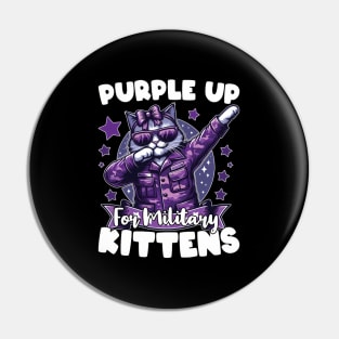 Month Of The Military Children Purple Up For Military Kitten Pin