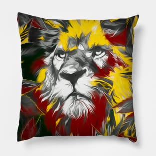 Rasta Lion Splatter Painting Pillow