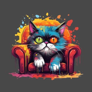 Confuse cat on sofa T-Shirt