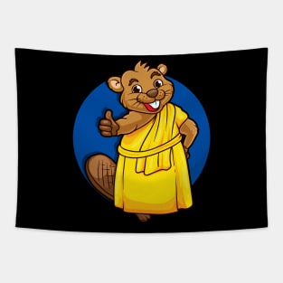 Cute Monk Beaver | Funny Beaver Novelty Spirit Animal Gift Tapestry