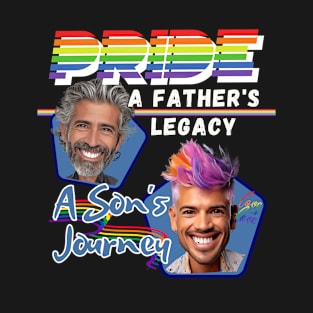 Pride - A Father's Legacy, A Son's Journey - Hispanic Family | LGBTQ+ | Supportive Daddy T-Shirt