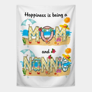 Happiness Is Being A Mom And Nannie Summer Beach Happy Mother's Tapestry