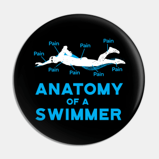 Anatomy Of A Swimmer Swimming Fan Pin