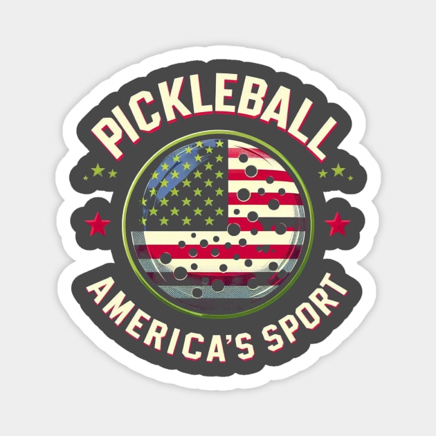 Pickleball America's Sport USA Flag Magnet by Battlefoxx Living Earth