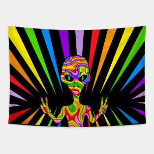 Funny Alien We Come In Peace Tapestry