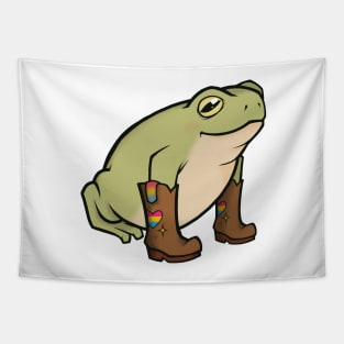 Pansexual Pride Cowboy Boots Frog Tapestry