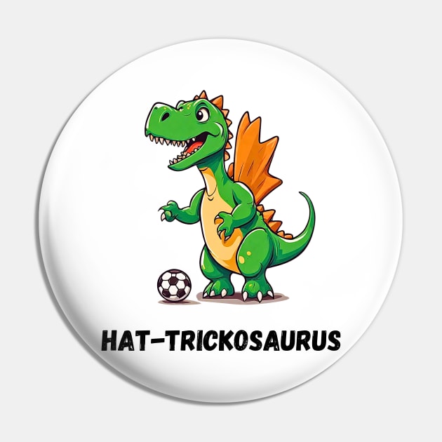 Hat-trickosaurus Dino Playing Soccer Pin by Doodle and Things