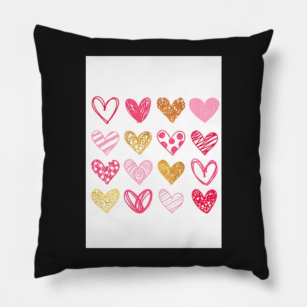 Lovely Heart Design For Valentine Day Gift For Loved One Pillow by creativeideaz