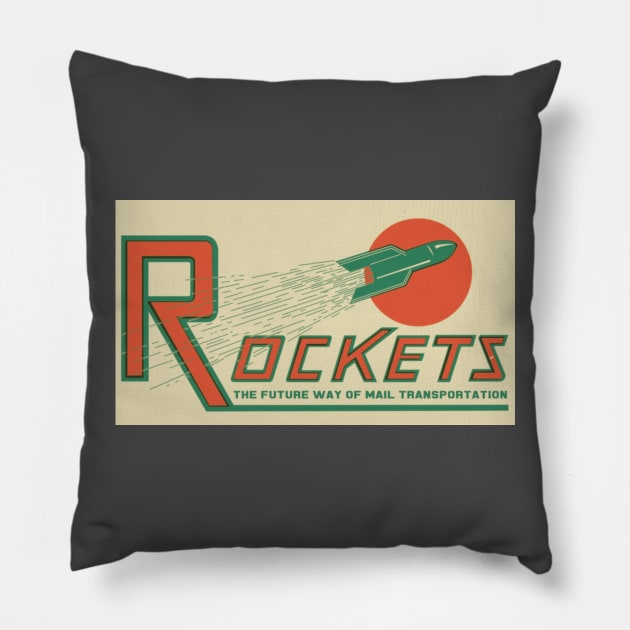 Rocket Mail Pillow by blatanville