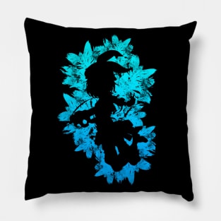 Gun - Blue Abstract Pillow