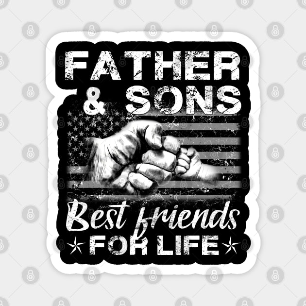 Father and Sons Best Friends for Life Family Matching Family Magnet by Otis Patrick