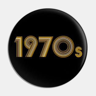 1970s Retro Gold Yellow Disco Font Pin