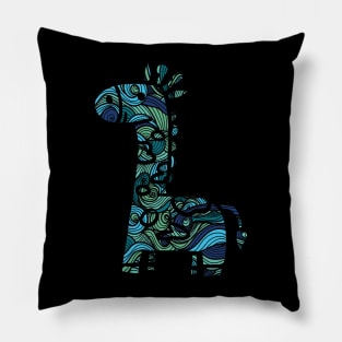 Funny giraffe colorful tshirt Pillow