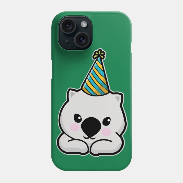 Cute Party Hat Wombat Phone Case by BOEC Gear