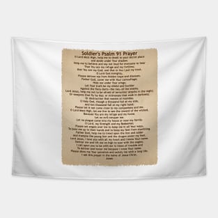 Soldier's Prayer - A Psalm 91 Prayer for Soldiers on T-shirts Tapestry