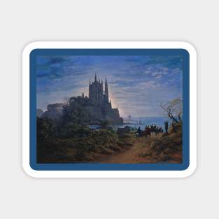 Gothic Church on a Rock by the Sea by Karl Friedrich Schinkel Magnet