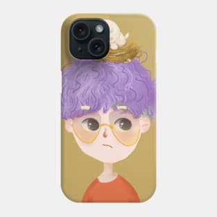 Boy with dog Phone Case