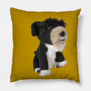 Black and White Dog Doll Pillow