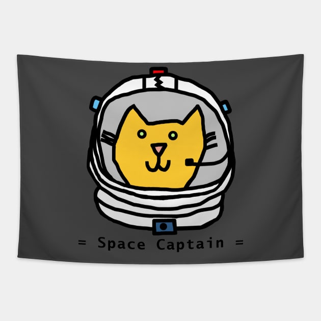 Space Cat Portrait Tapestry by ellenhenryart