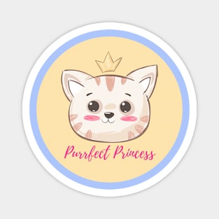 Purrfect Princess Cute Girly Kids Design Magnet