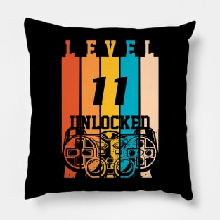 Level 11 Unlocked Video Game 11th Birthday Gamer Boys Pillow