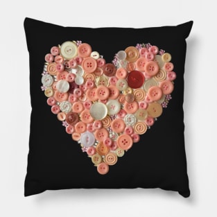 Heart - pink buttons Pillow