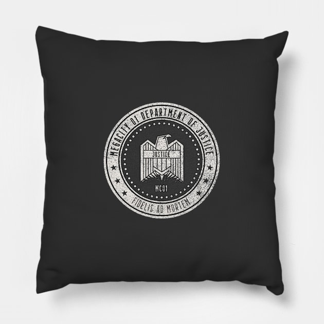 Megacity 01 Department of Justice Pillow by Geekeria Deluxe