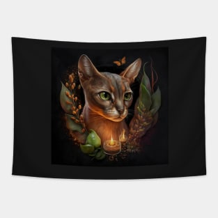 Abyssinian Cat Nature Theme Tapestry