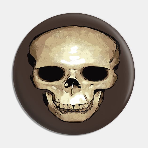 Floating Antique Human Skull Pin by taiche