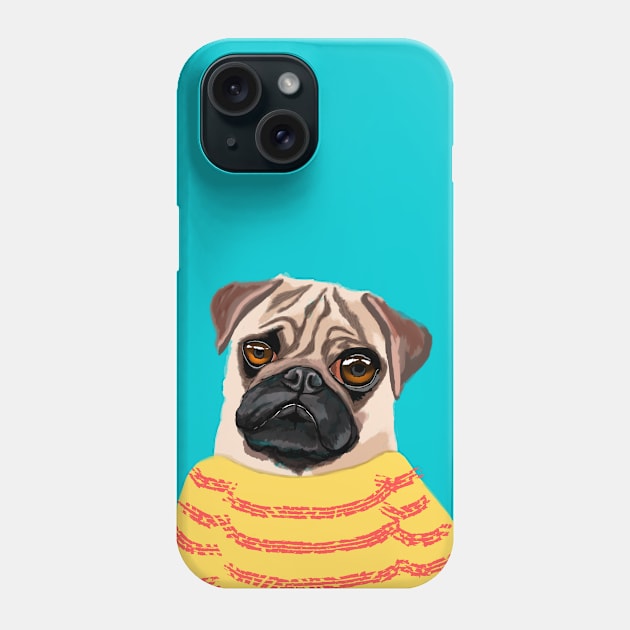 Big-Eyed Cute Pug Dog Phone Case by Spirit Animals 21