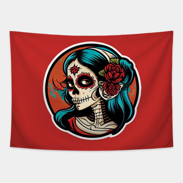 Fiesta-Ready with La Catrina Tapestry by Focused Instability