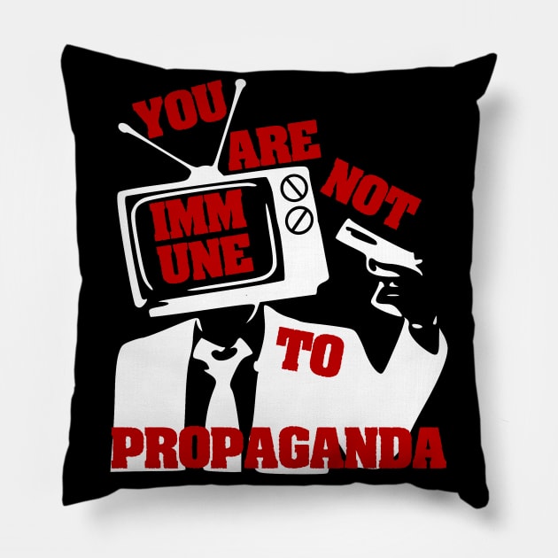 You Are Not Immune To Propaganda - Punk, Graffiti, Aesthetic Pillow by SpaceDogLaika