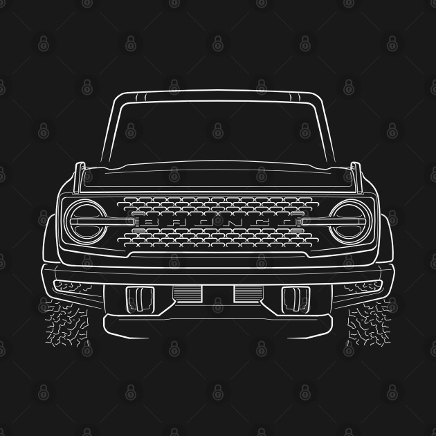 Front/profile - 2021 Ford 4 dr Bronco - stencil white by mal_photography