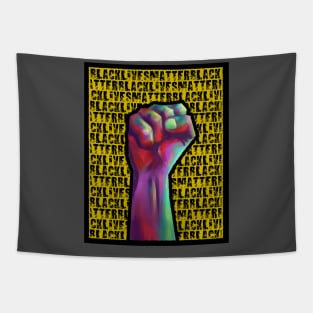 Black Lives Matter, Yellow w Black Text Tapestry