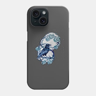 Raven Blue Thorned Rose Phone Case