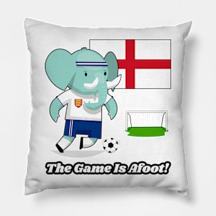 ⚽ England Football, Cute Elephant Scores Goal, The Game Is Afoot! Pillow