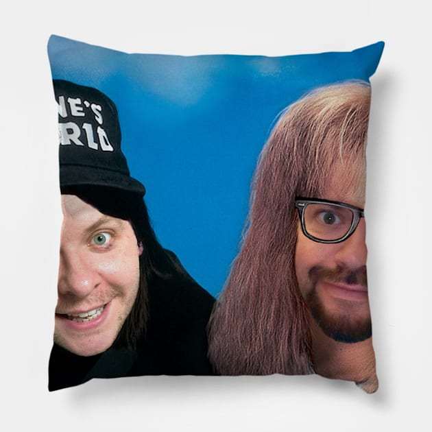 Movie Astrology - Wayne's World Inspired Logo Pillow by berkreviews