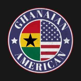 Proud Ghanaian-American Badge - Ghana Flag T-Shirt