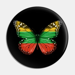 Lithuanian Flag  Butterfly - Gift for Lithuanian From Lithuania Pin