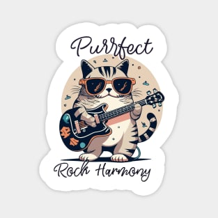 "Purrfect Rock Harmony" design Magnet