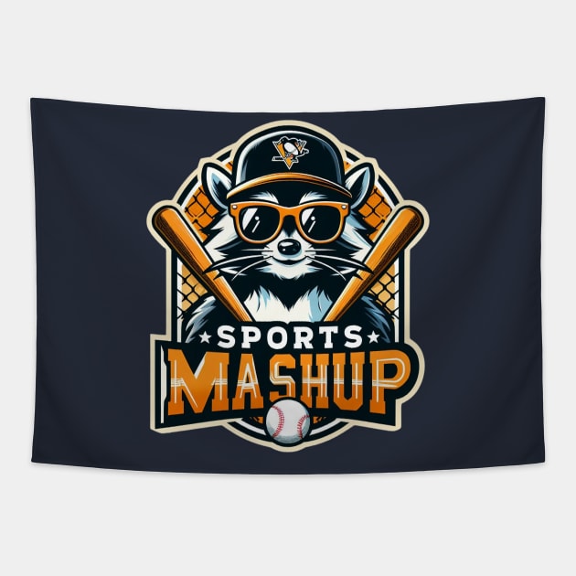 raccoon baseball Tapestry by hsayn.bara