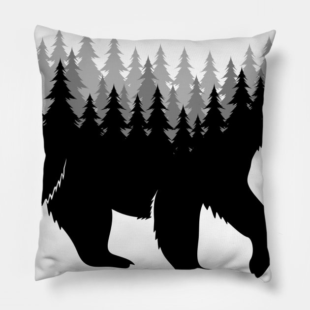 Nature Bear Tree Pillow by Brutusals.Design