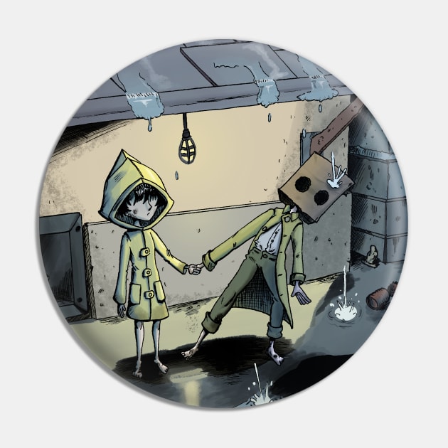 Little Nightmares Six and Mono at rest Pin by Willfulart