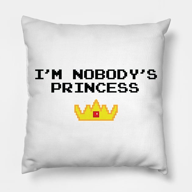 Nobody's Princess II Pillow by StarkContrastDesigns