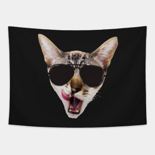 cool cat with glasses Tapestry