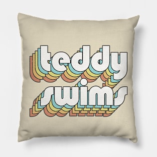 Retro Teddy Swims Pillow