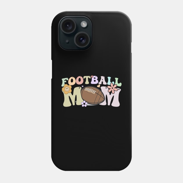 Football Mom Groovy Phone Case by Quotes NK Tees