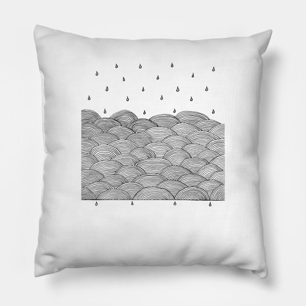 Rain and Sea Pillow by cinema4design