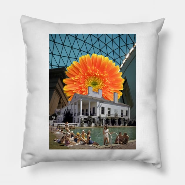 Bank Holiday - Surreal/Collage Art Pillow by DIGOUTTHESKY