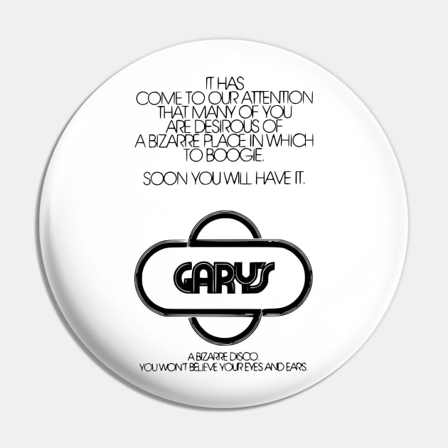 Gary's Disco (Retro Gay Discotheque Advert) Pin by SNAustralia